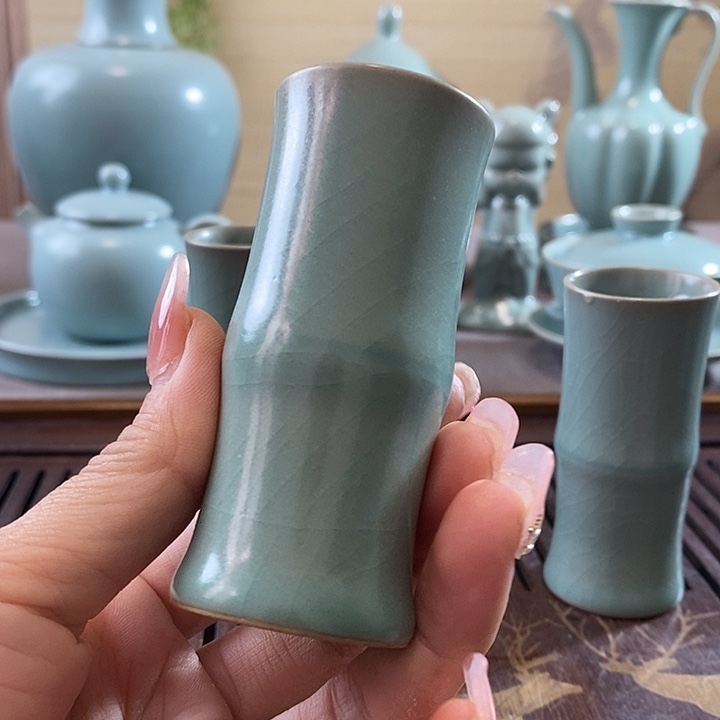 瓷片竹节杯一一一一一一一一一暇