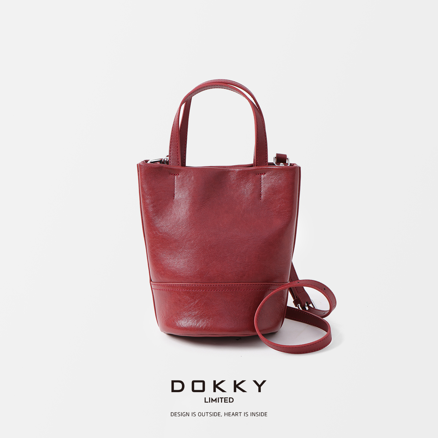 【剑桥水桶包.紫标】DOKKY头层植鞣牛皮.轻奢高级|手提单肩斜挎包