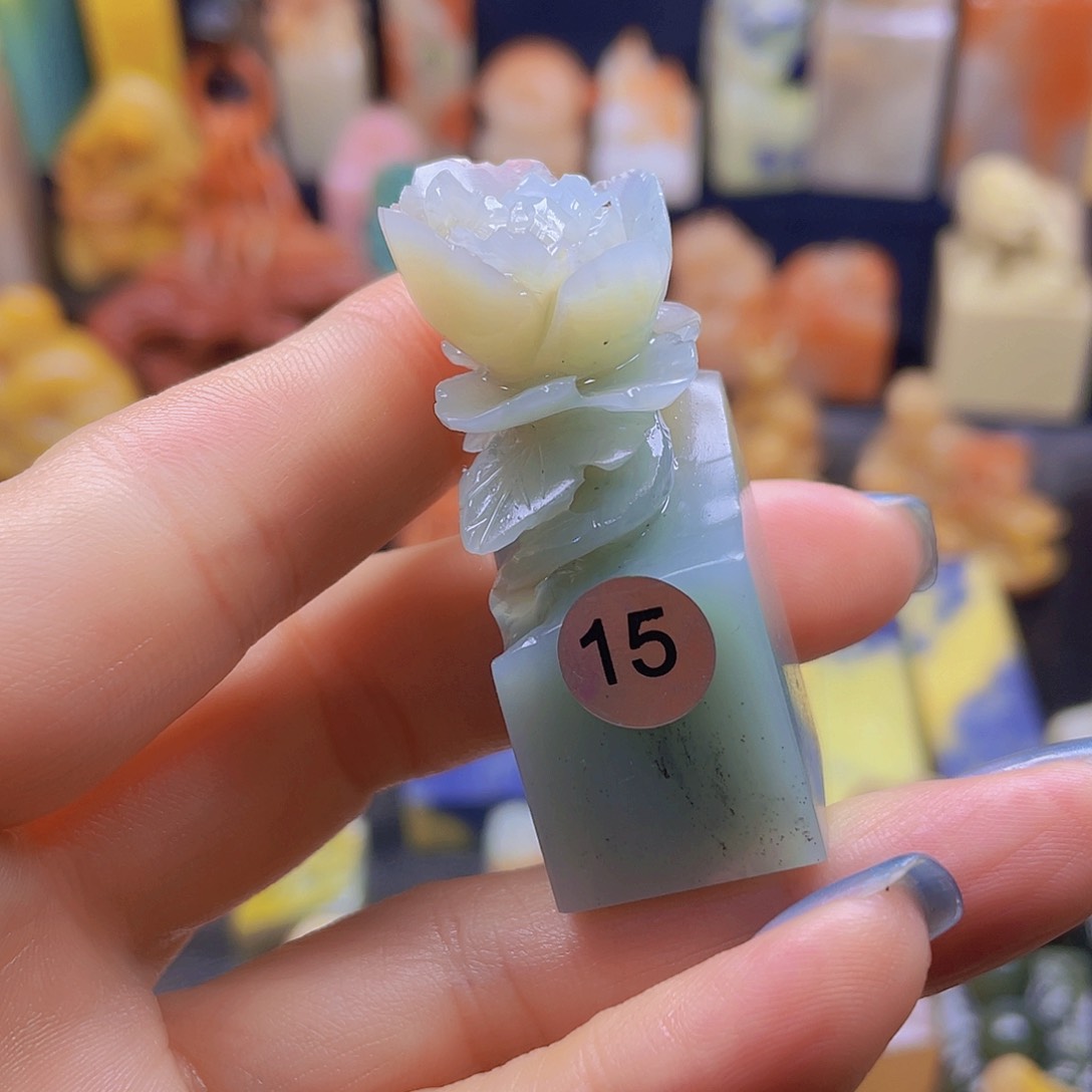 昌化石印石花开富贵