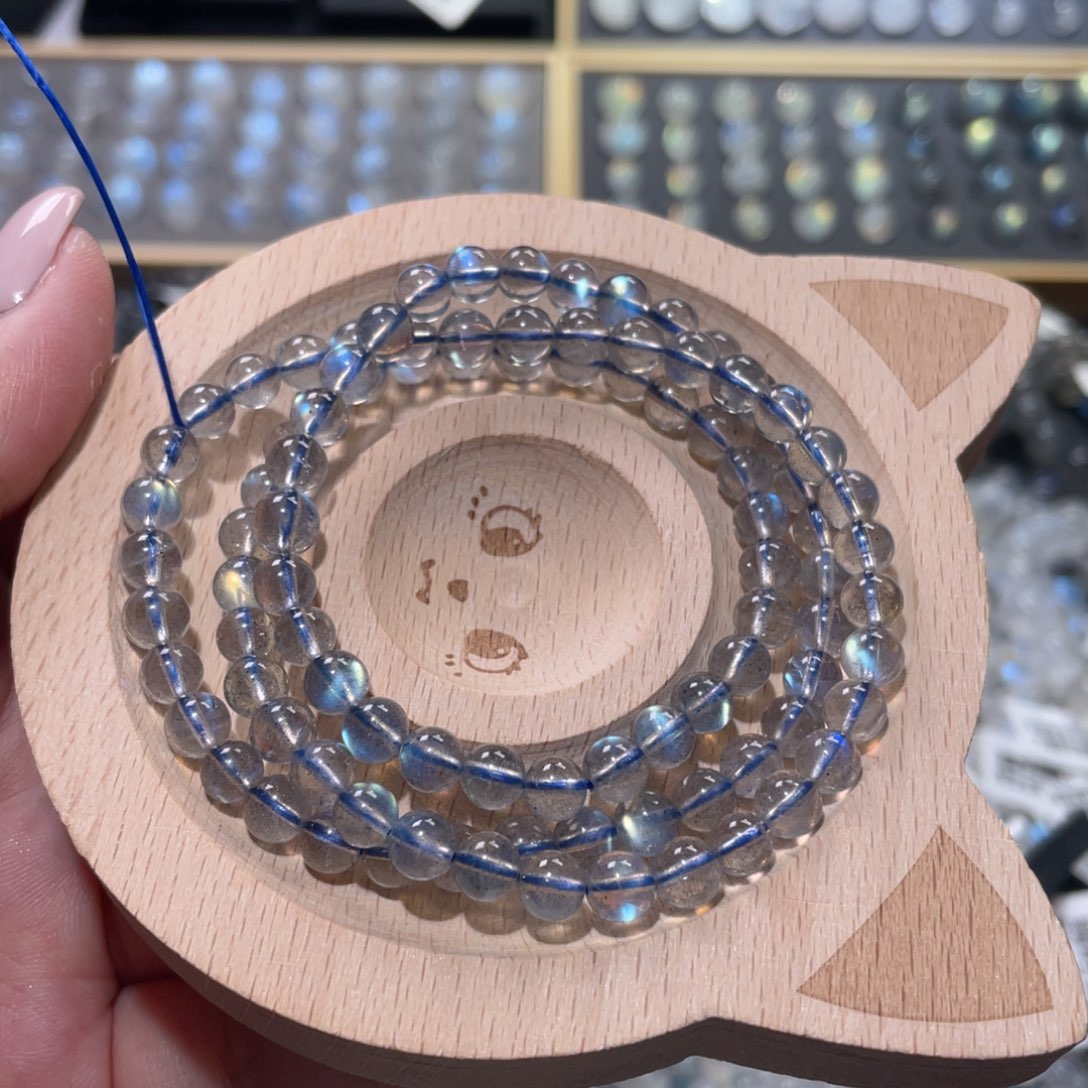 未镶嵌手链长石灰月光手链多圈5.8mm