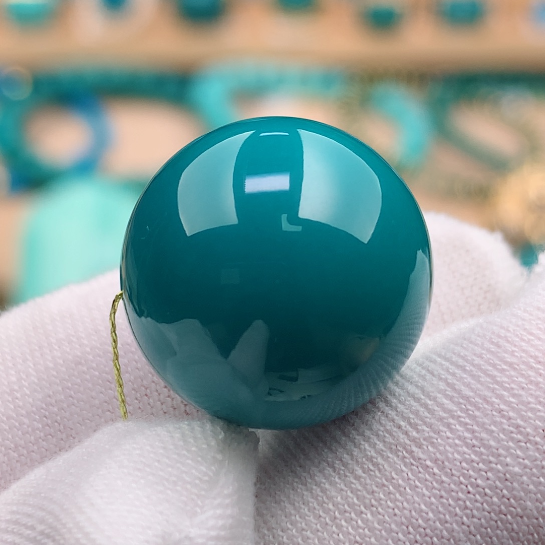 绿松石珠宝奇石未镶嵌17.7mm