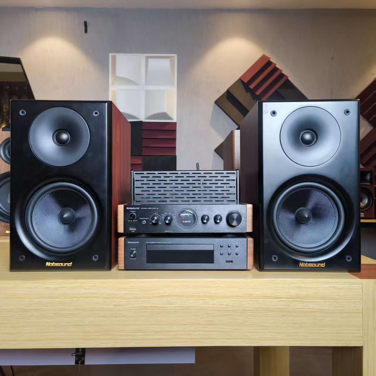 诺普声 A6 前胆后石HIFI蓝牙功放 2000 两分频寸两分频木质音箱