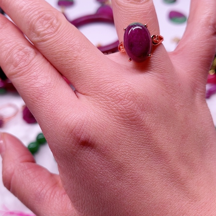 红宝石戒指银S925镶嵌