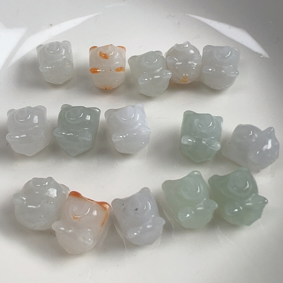 翡翠散珠翡翠趴趴猫一个可挑