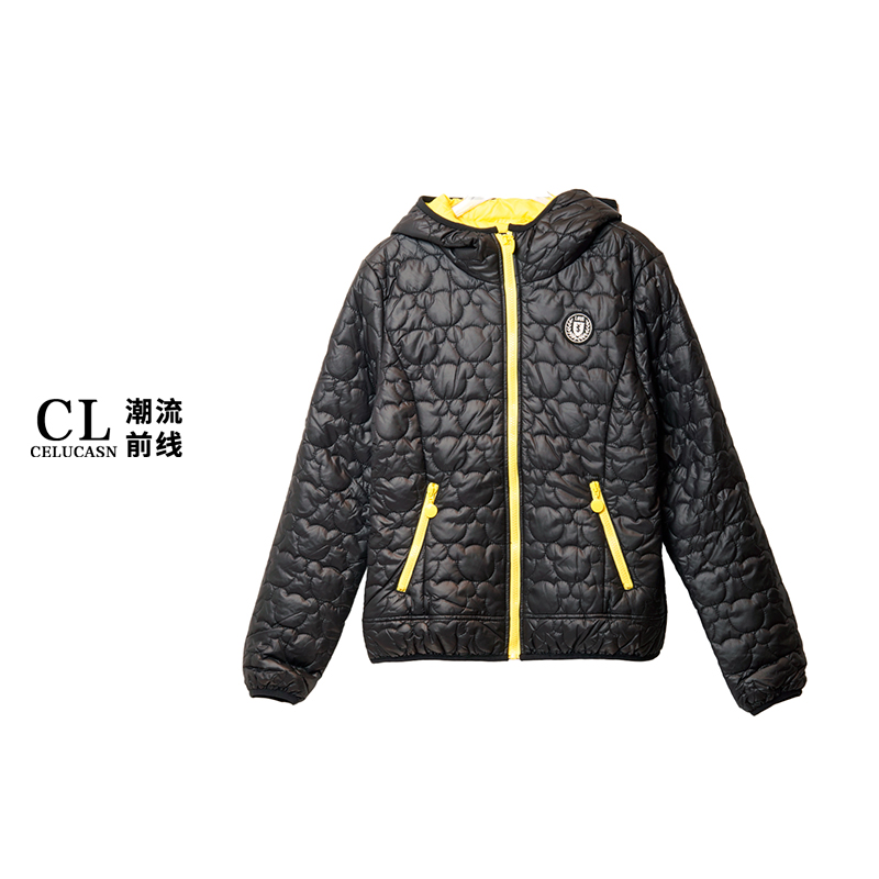 EAWFH028#马卡龙色系连帽潮牌轻薄棉衣棉服