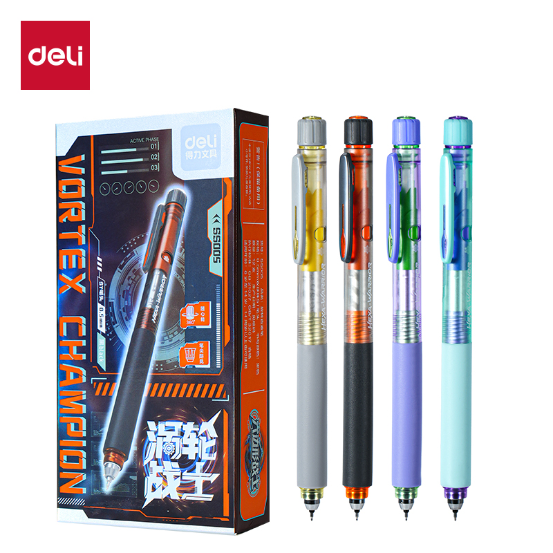 Deli/得力SS005六边形战士涡轮战士旋转出芯0.5mm双珠ST头(黑)