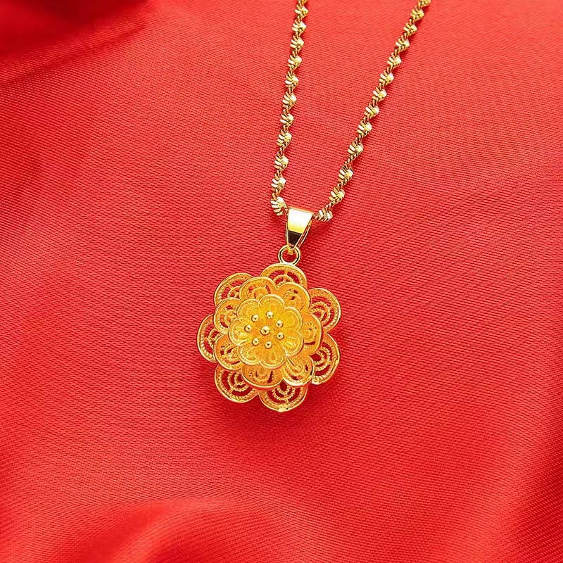 【王大气专属】经典时尚百搭牡丹花项链合金