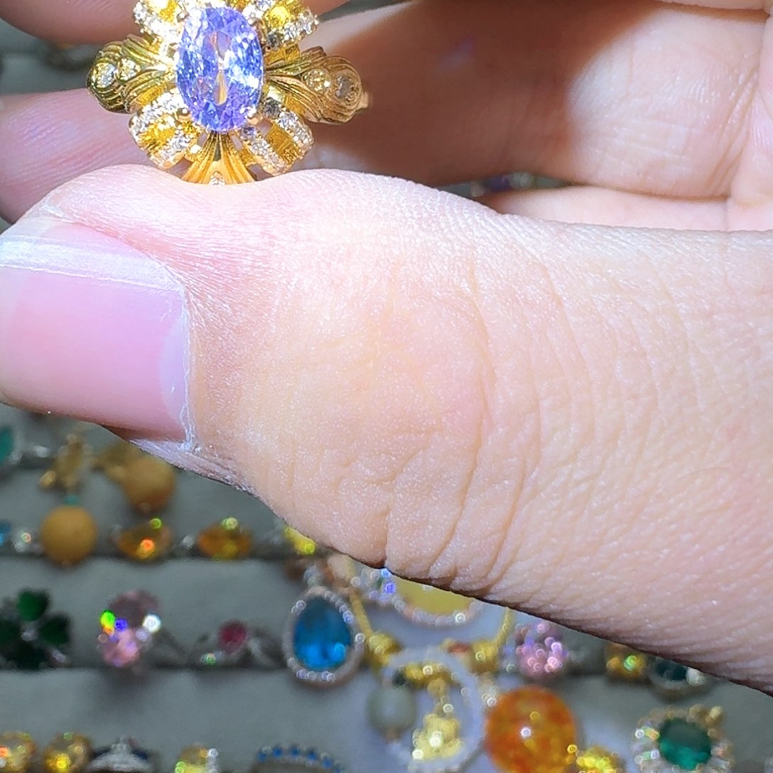 绿水晶戒指银S925镶嵌