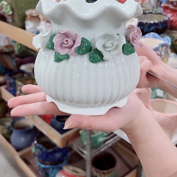 有孔，凑单福利满10元发货陶瓷多肉花盆！