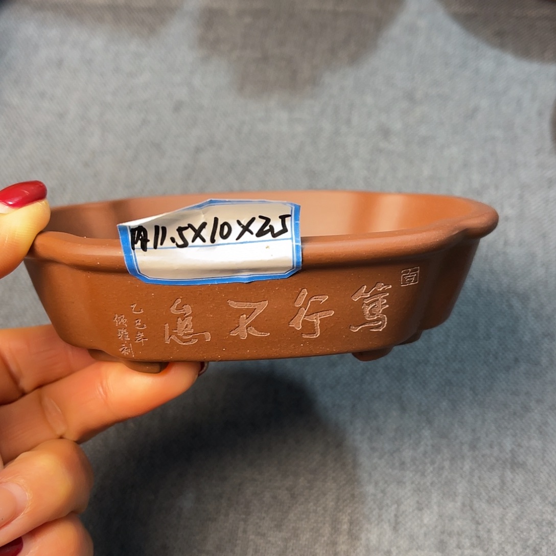 精选紫砂海棠长方盆