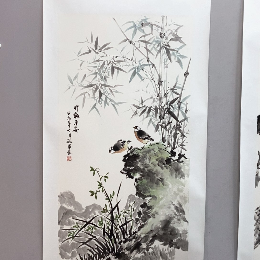 国画文进军三尺真人真品