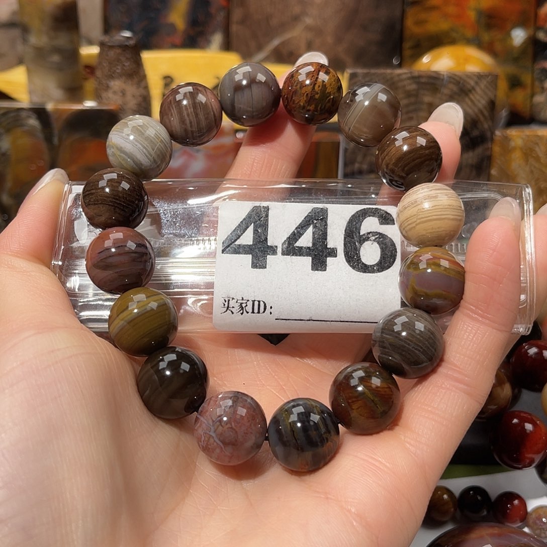 硅化玉未镶嵌天然北票硅化玉手串13.7