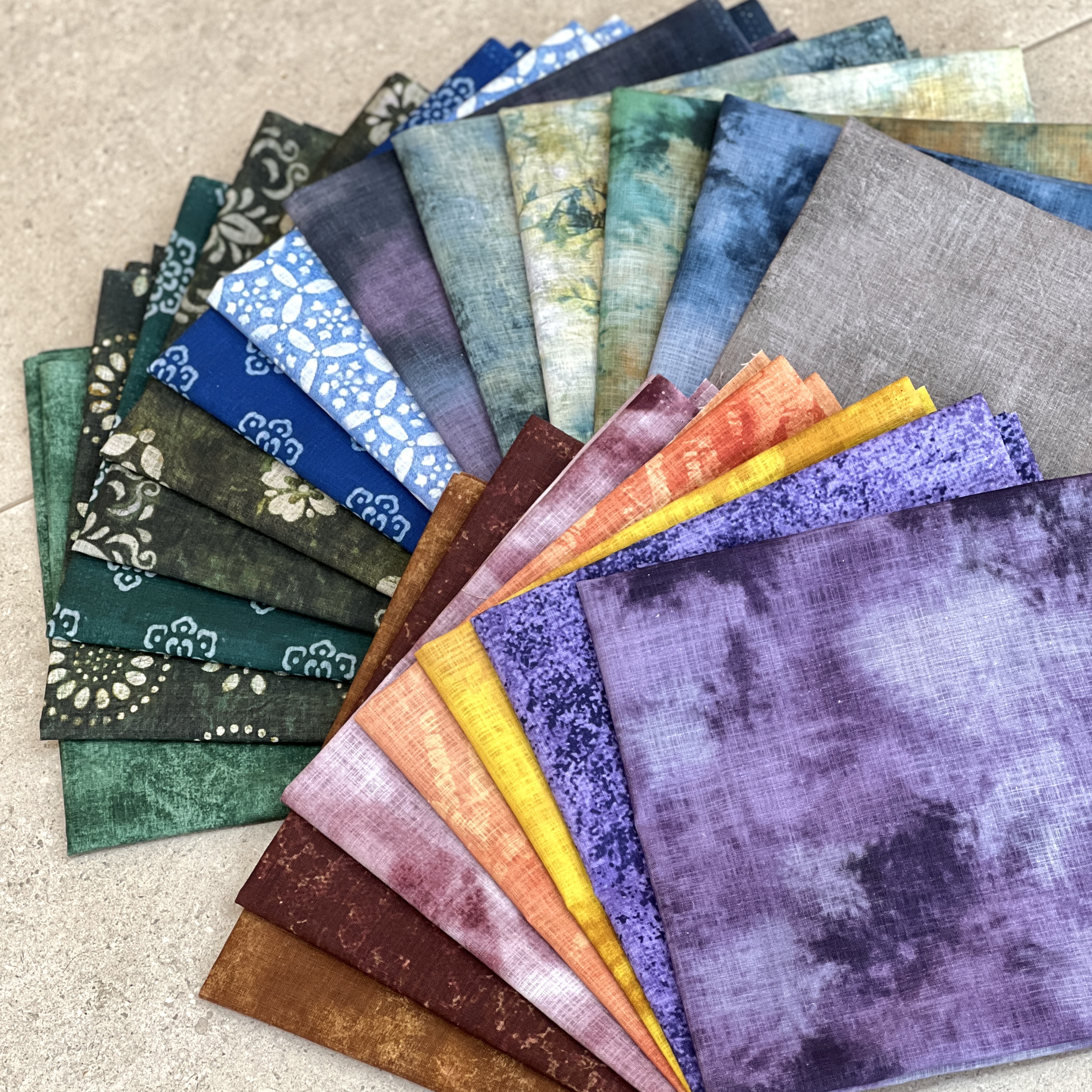 大叔直播间晕染布福利单块20*27cm*20色指间非遗鲁绣棉布