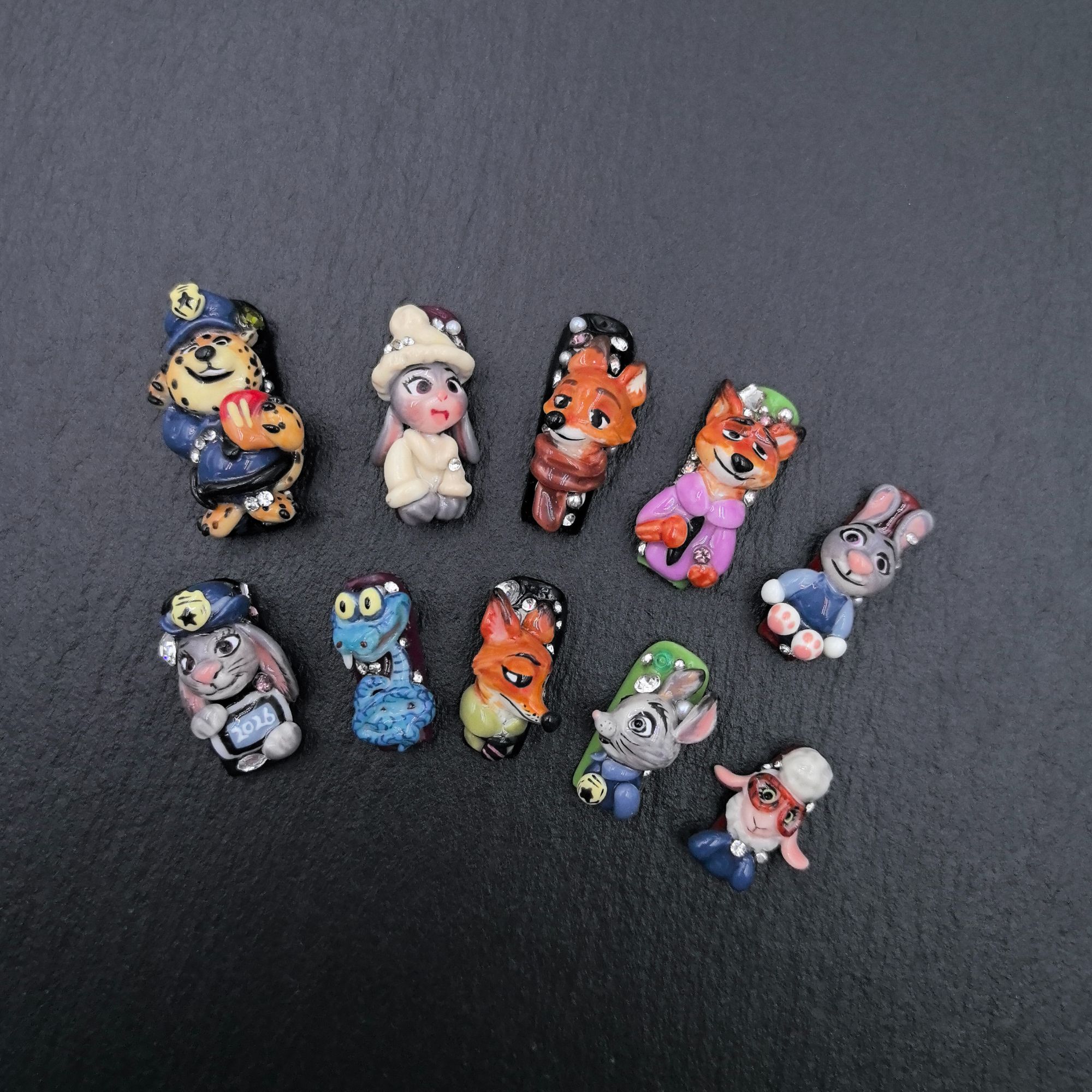 安夏 疯狂动物城 纯手工捏捏穿戴甲