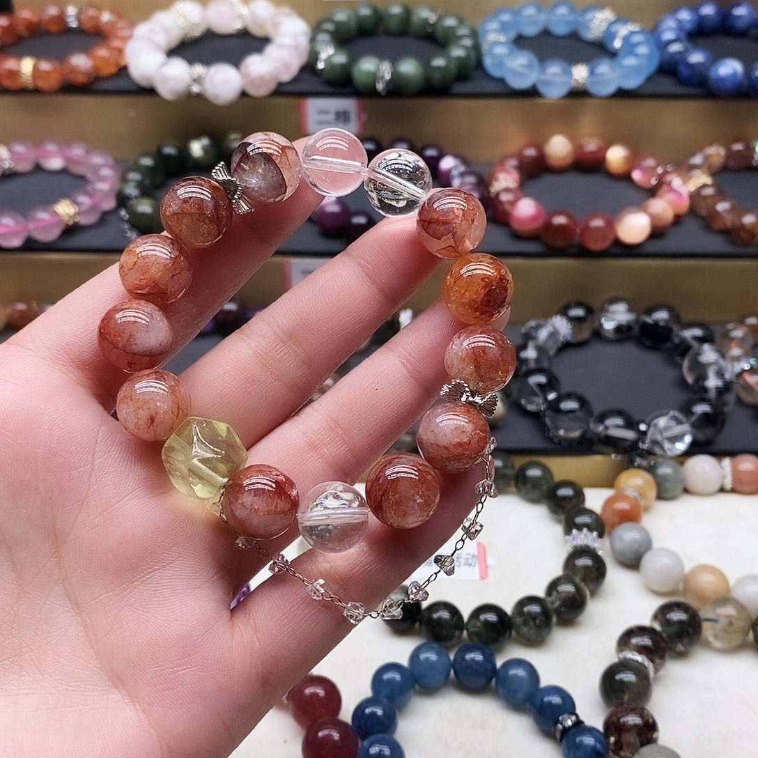 水晶手链未镶嵌红胶花