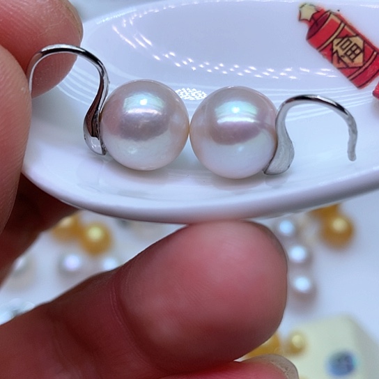 淡水珍珠耳饰银S925镶嵌