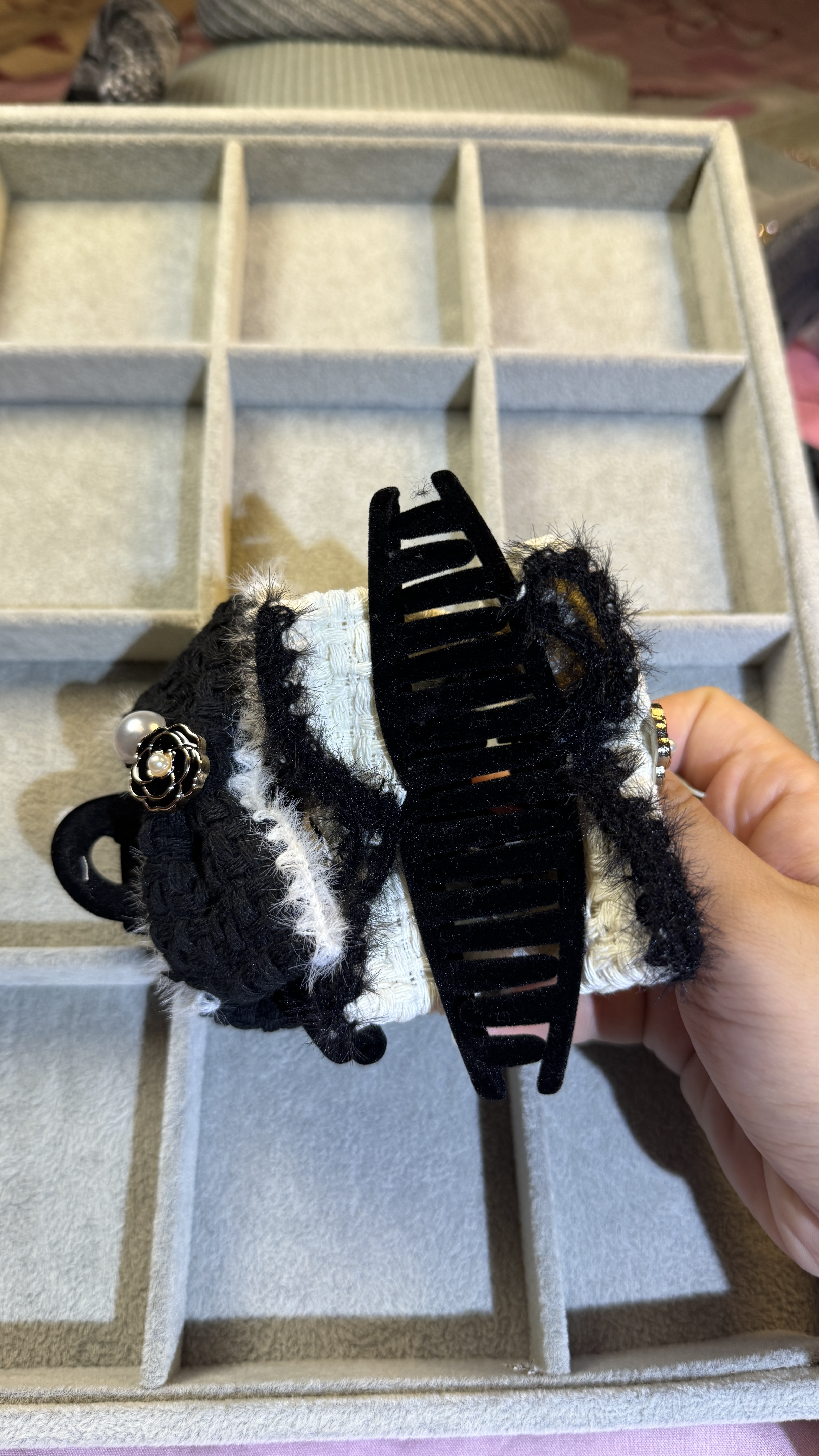 小香风蝴蝶结抓夹2个装秋冬款气质发饰后脑勺抓