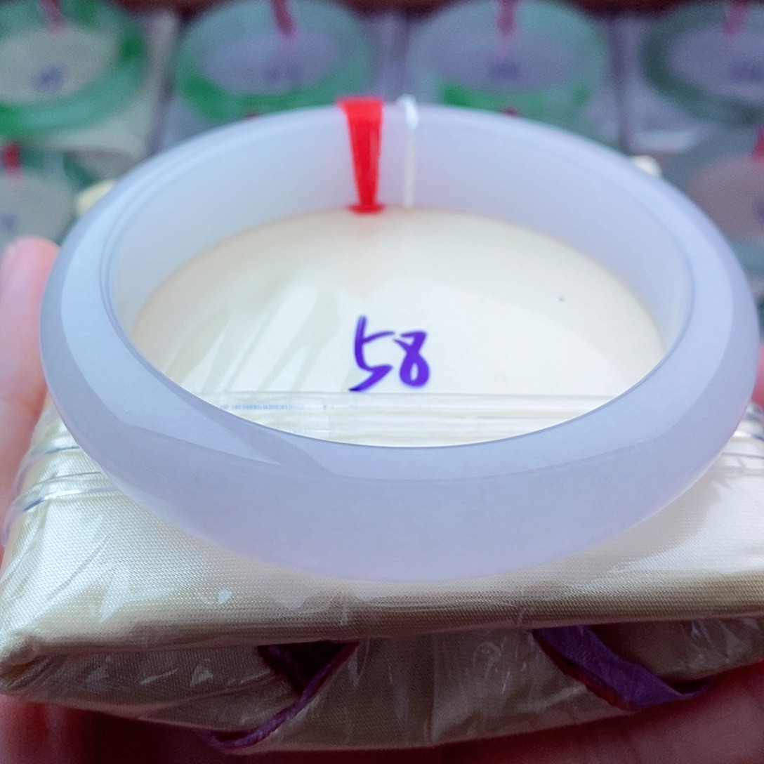 翡翠未镶嵌手镯0526-58圈口 粉紫 仙女粉 