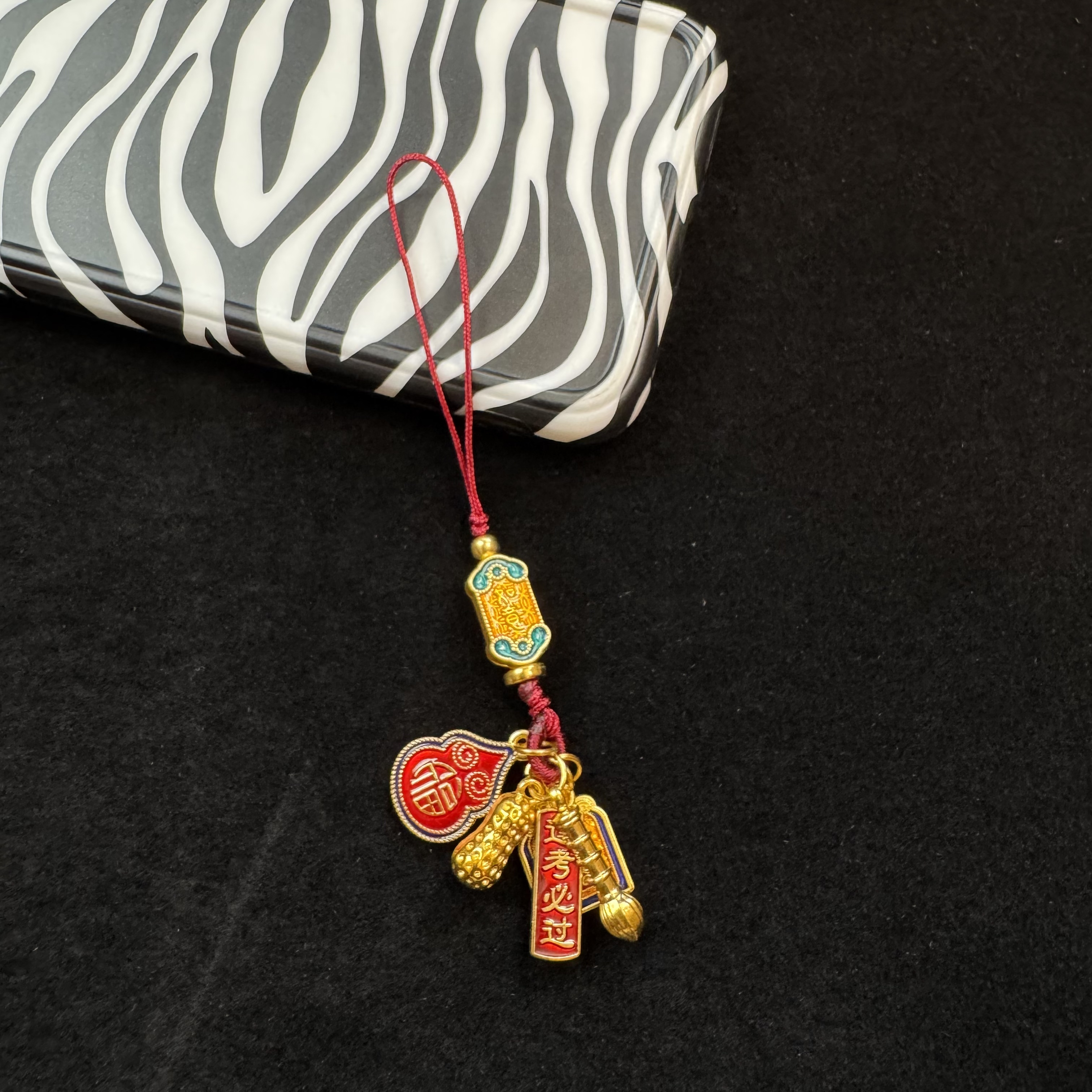 非金属布艺手链 一举夺魁 逢考必过上上签手工挂件压襟钥匙扣