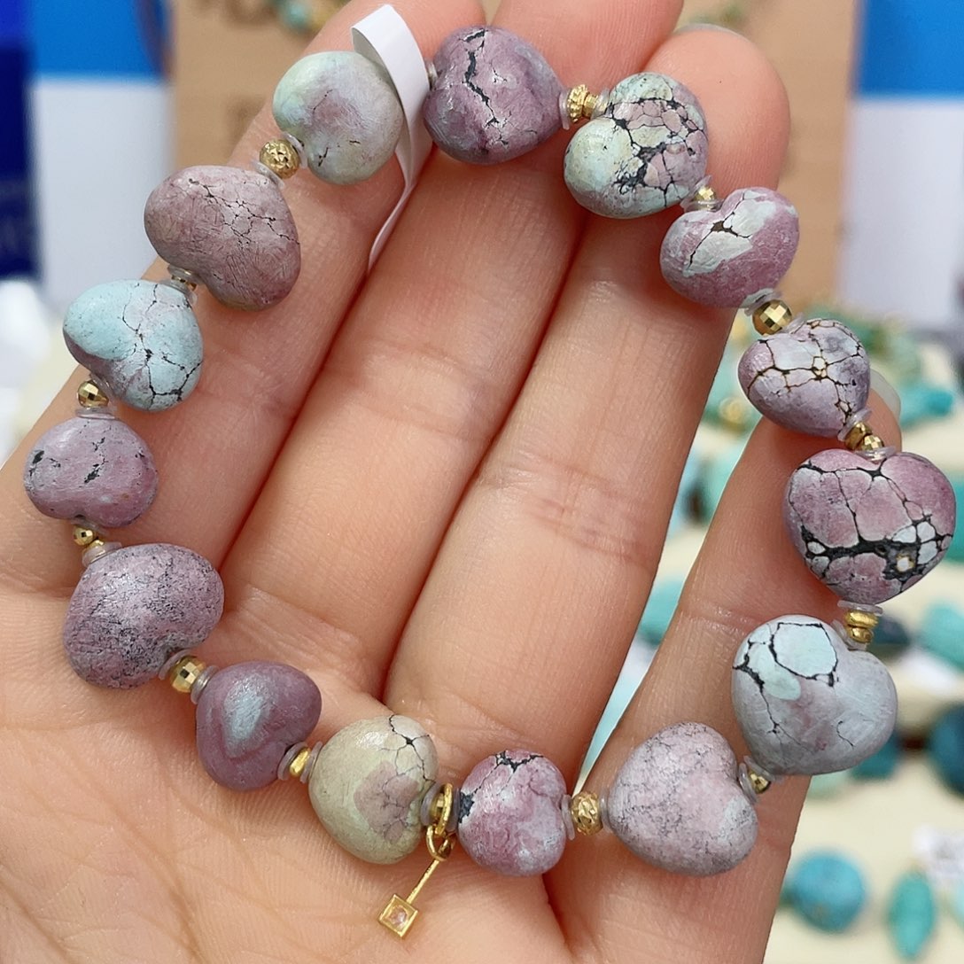 绿松石珠宝奇石18K金镶嵌