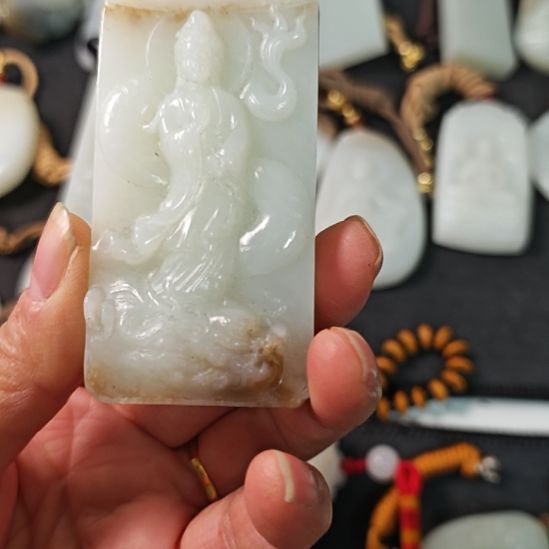 和田玉未镶嵌吊坠(不含链)