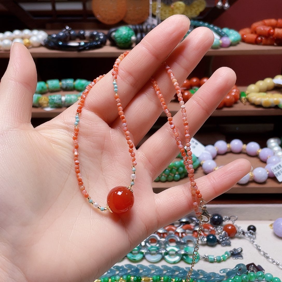 南红玛瑙合金耳饰饰品