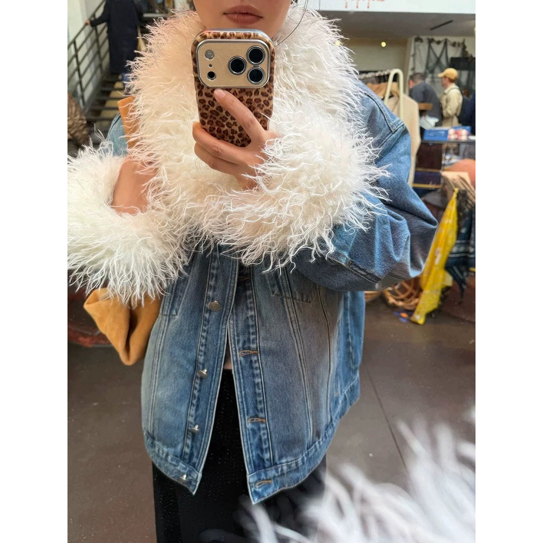 【土豆优选】重工美式加绒牛仔外套