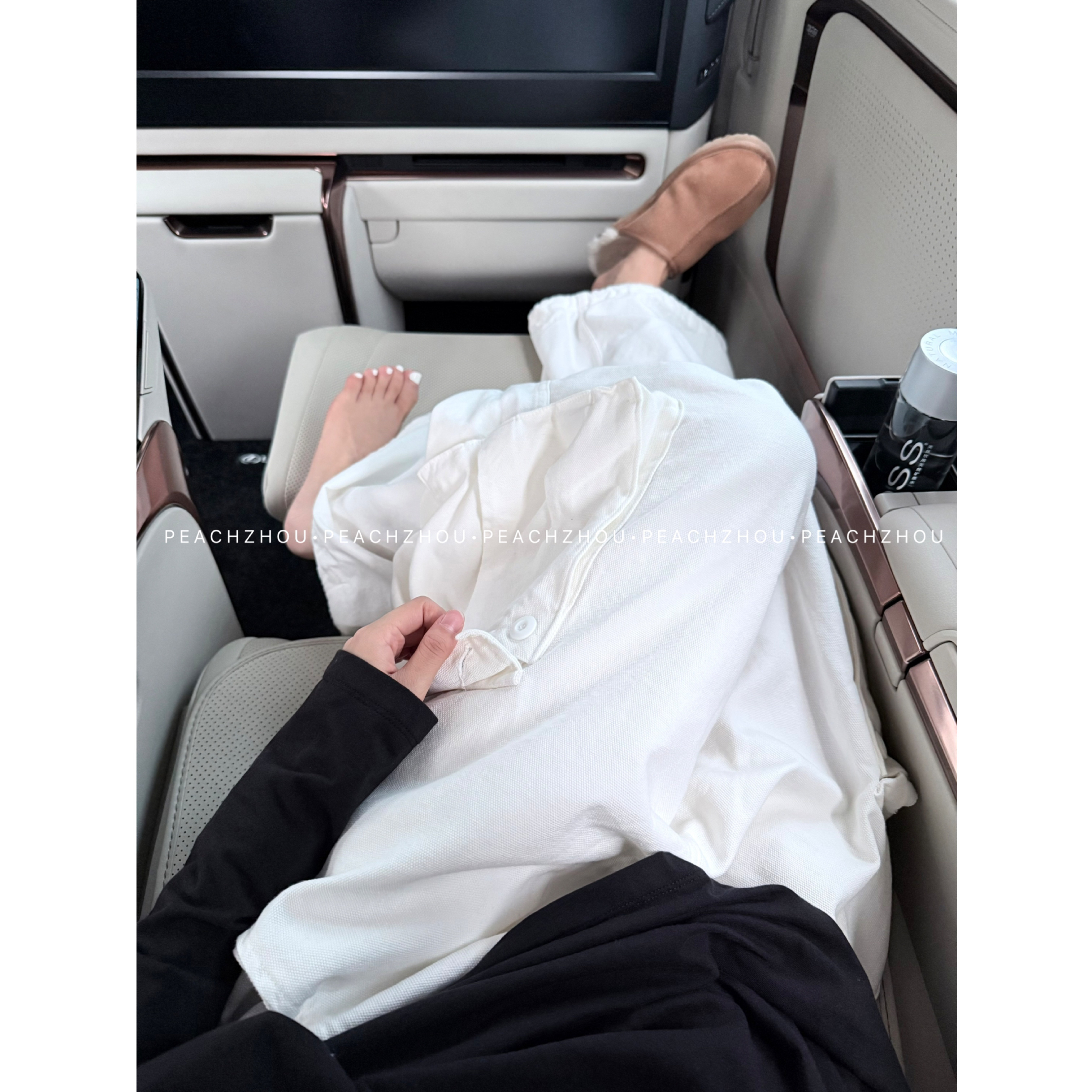 『PEACHZHOU』100棉工装口袋松紧系带宽松系扣休闲裤美式复古阔腿裤