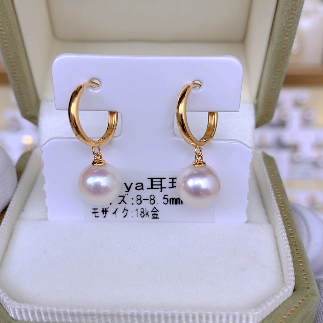海水珍珠耳饰18K金镶嵌