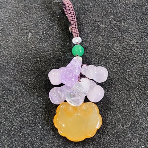 紫晶车挂未镶嵌天然水晶