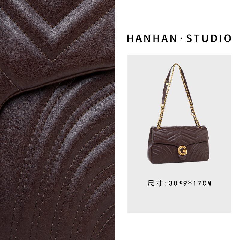 【韩韩甄选】QYX-7027-热巧克力 轻奢时尚复古气质百搭单肩腋下女包