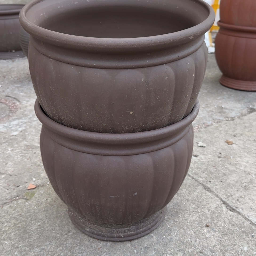紫砂花盆沁*口35高30宜兴紫砂瑕疵粗糙花泥