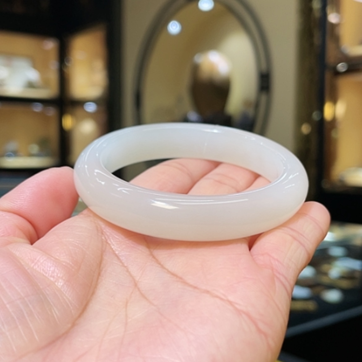 【闪购商品】和田玉手镯未镶嵌52.6#48.63g