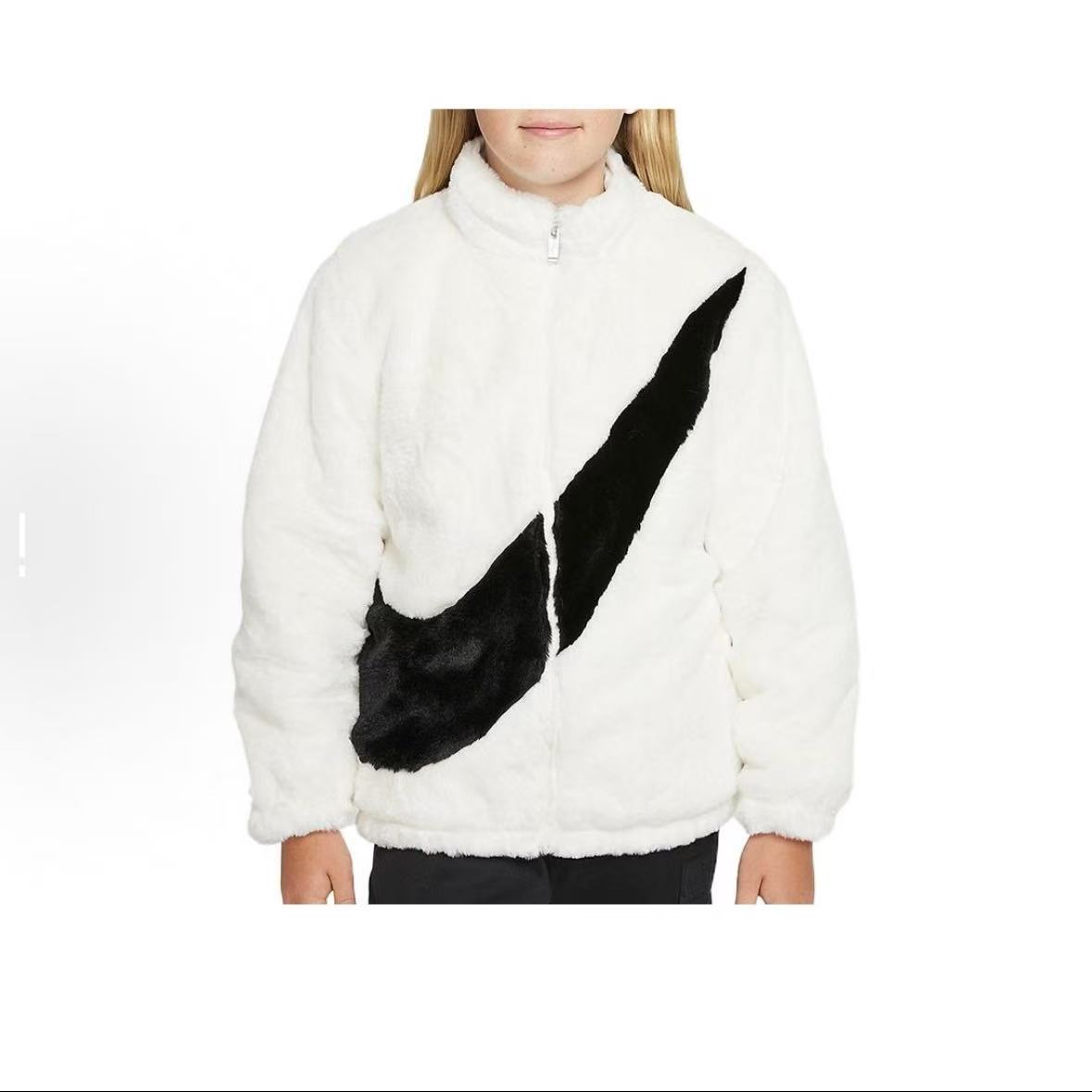 NIKE/耐克夹克外套 纯色大Logo拉链立领 白色 儿童款FD5006-133