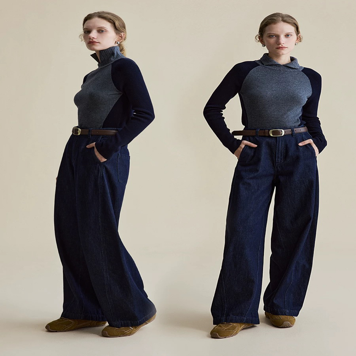 小妖精高腰秋冬休闲大码女装加绒牛仔裤显瘦百搭