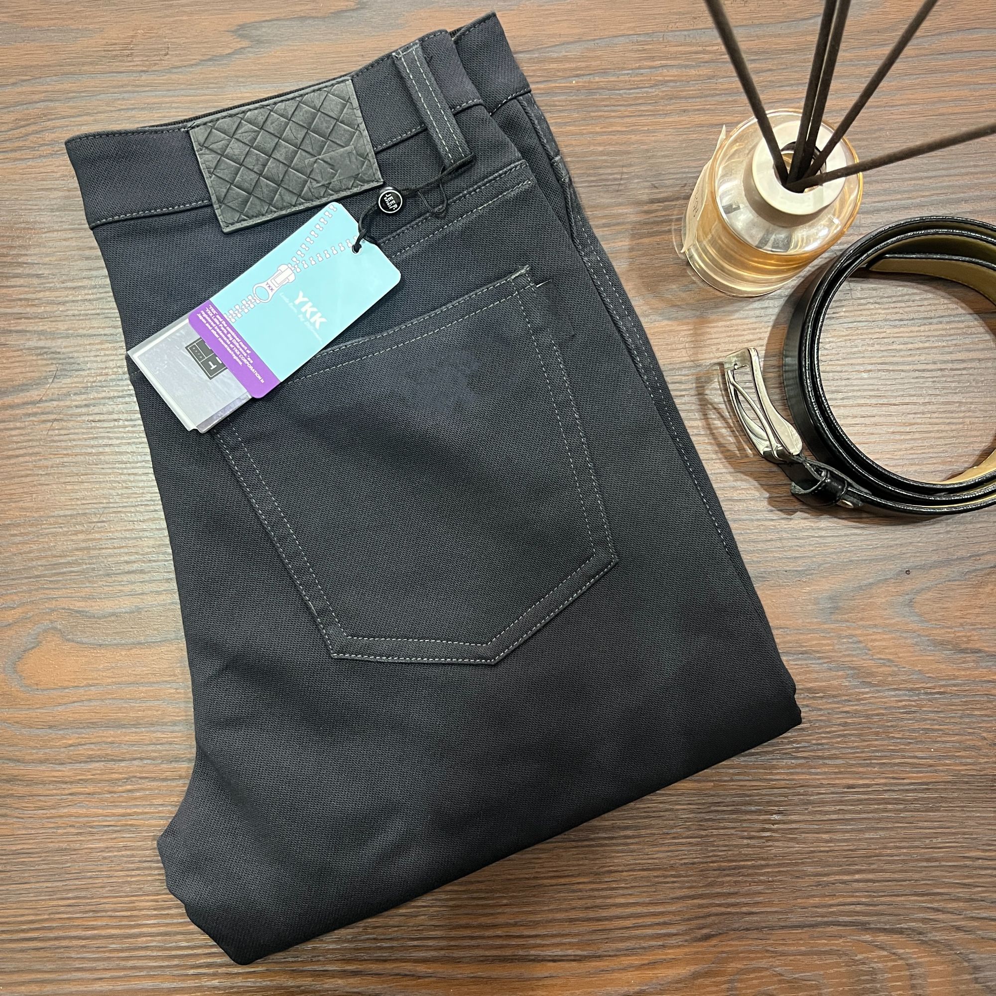 秋冬石磨微弹商务休闲长裤牛仔裤潮流修身高弹直筒裤 J7076