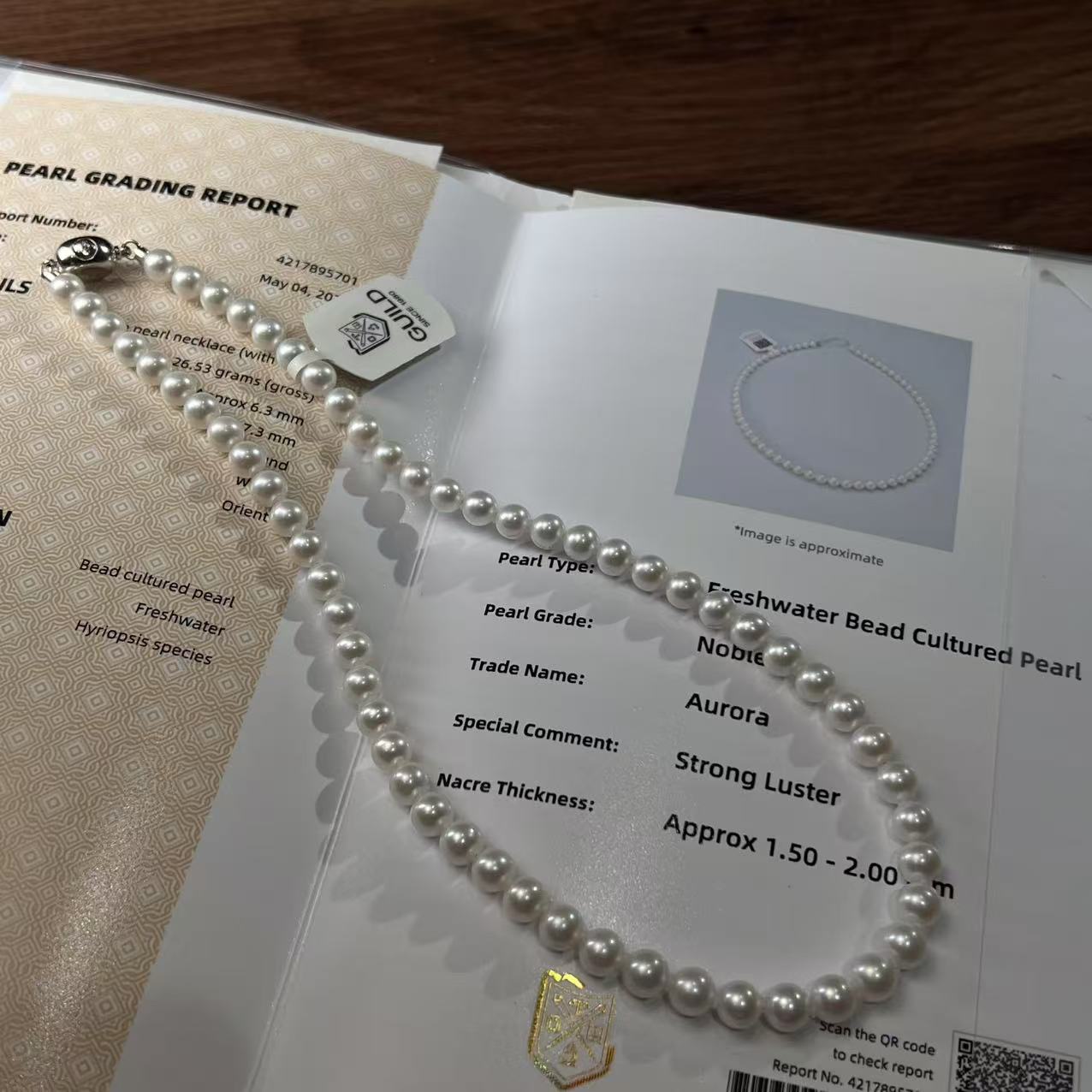 【睿泽鉴宝】S925银淡水有核珍珠AK项链吉尔德大证多样性发一 V2897