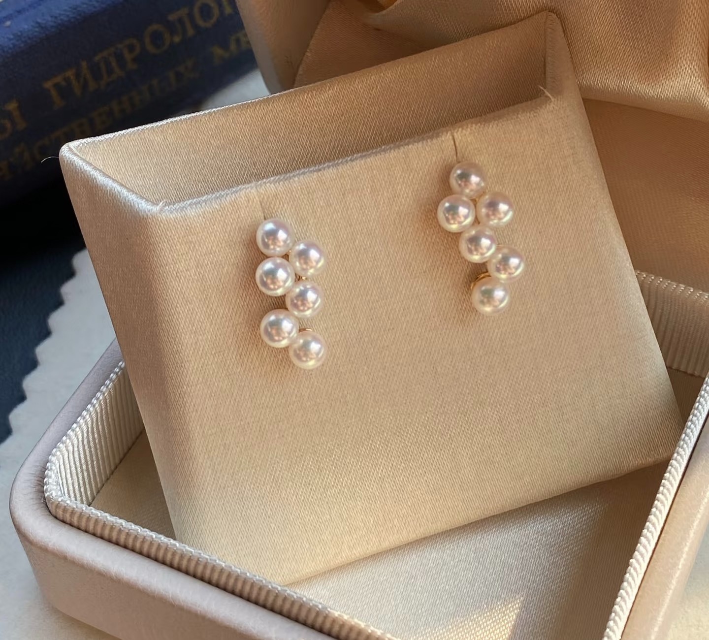 珊然【葡萄】S925银 小葡萄珍珠耳钉 正圆 强光 3-4mm 高品质