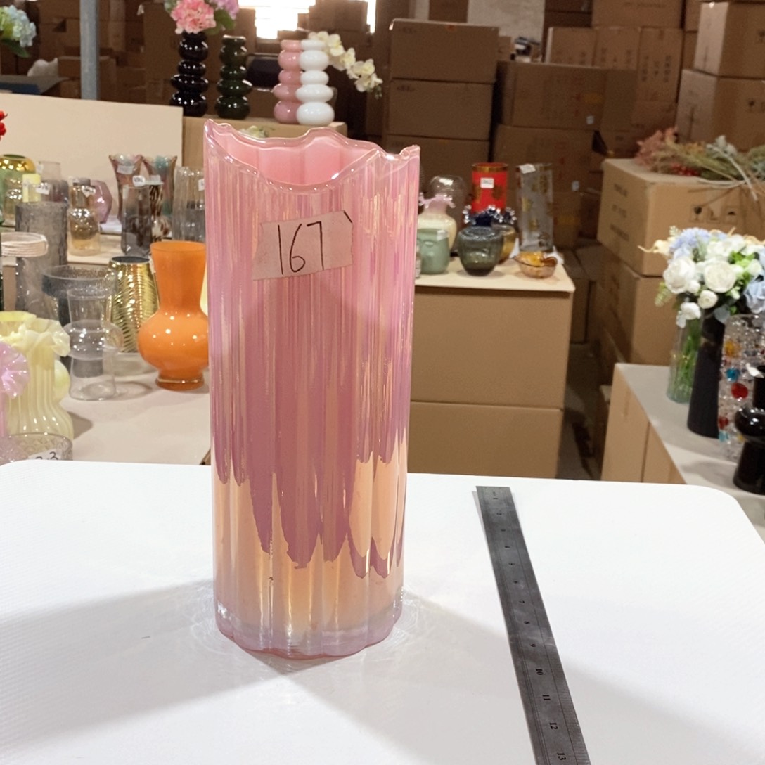 无铅玻璃167高30口12玻璃花瓶嘎嘎好看玻璃花瓶