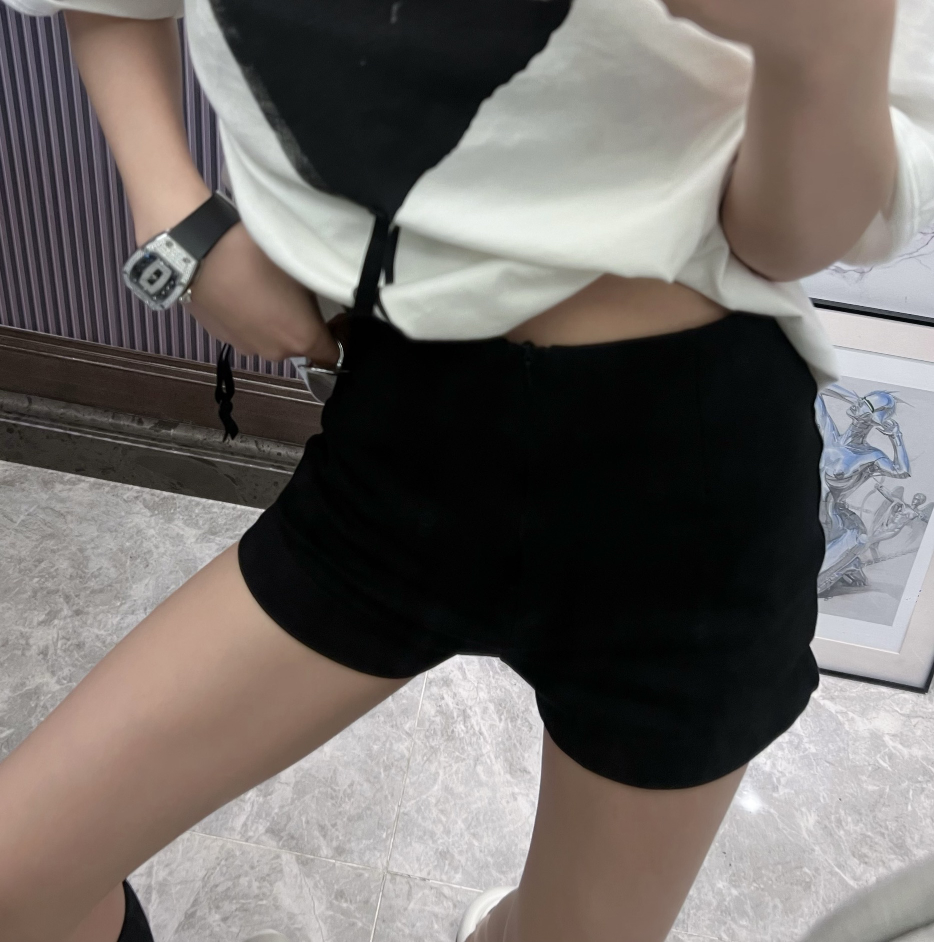 “浪漫曲”韩版高腰休闲百搭显瘦防走光弹力短裤