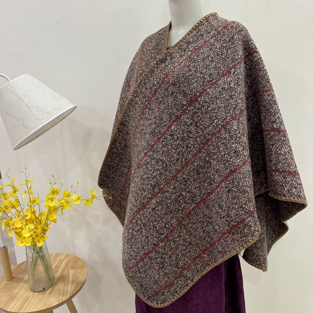 怒推！重磅双面羊毛披肩斗篷125×150左右80澳毛15羊绒5蚕丝