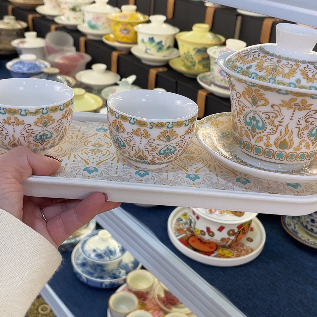 陶景德陶瓷盖碗茶具
