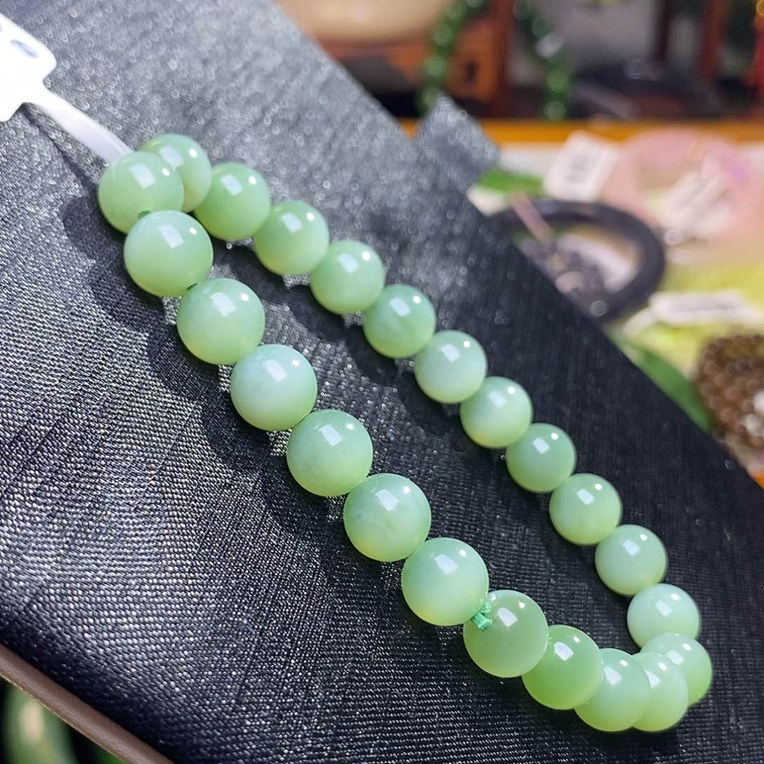 和田玉碧玉猫眼手串8MM未镶嵌