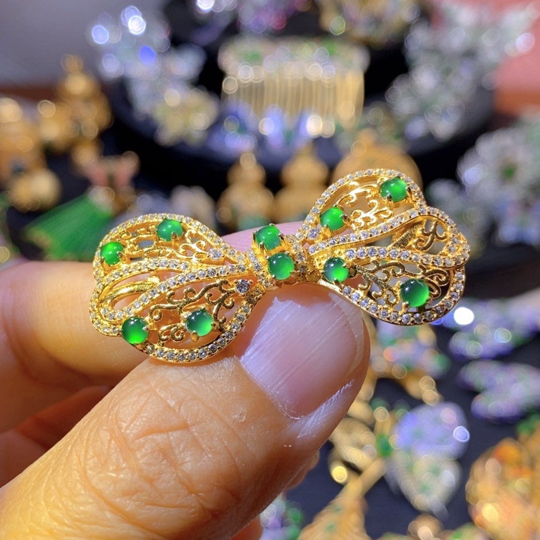 吊坠(不含链)银S925镶嵌翡翠