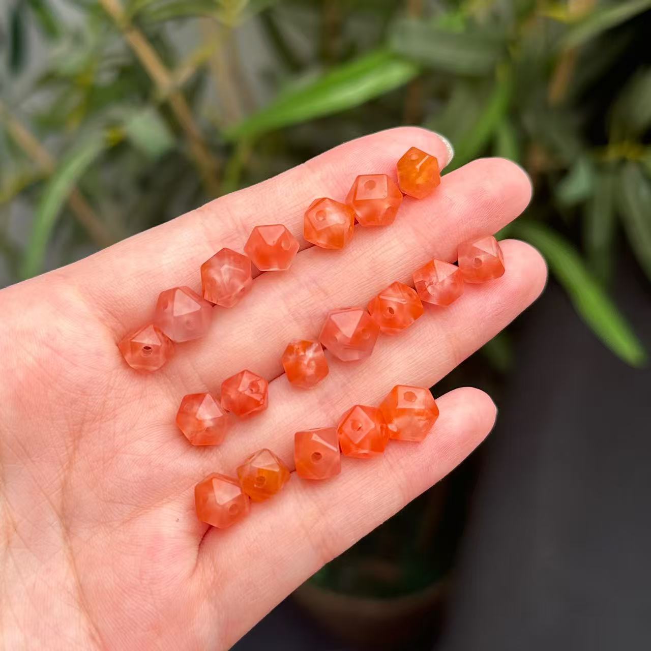 冰飘配珠唐八棱四通八达款大小随机6个