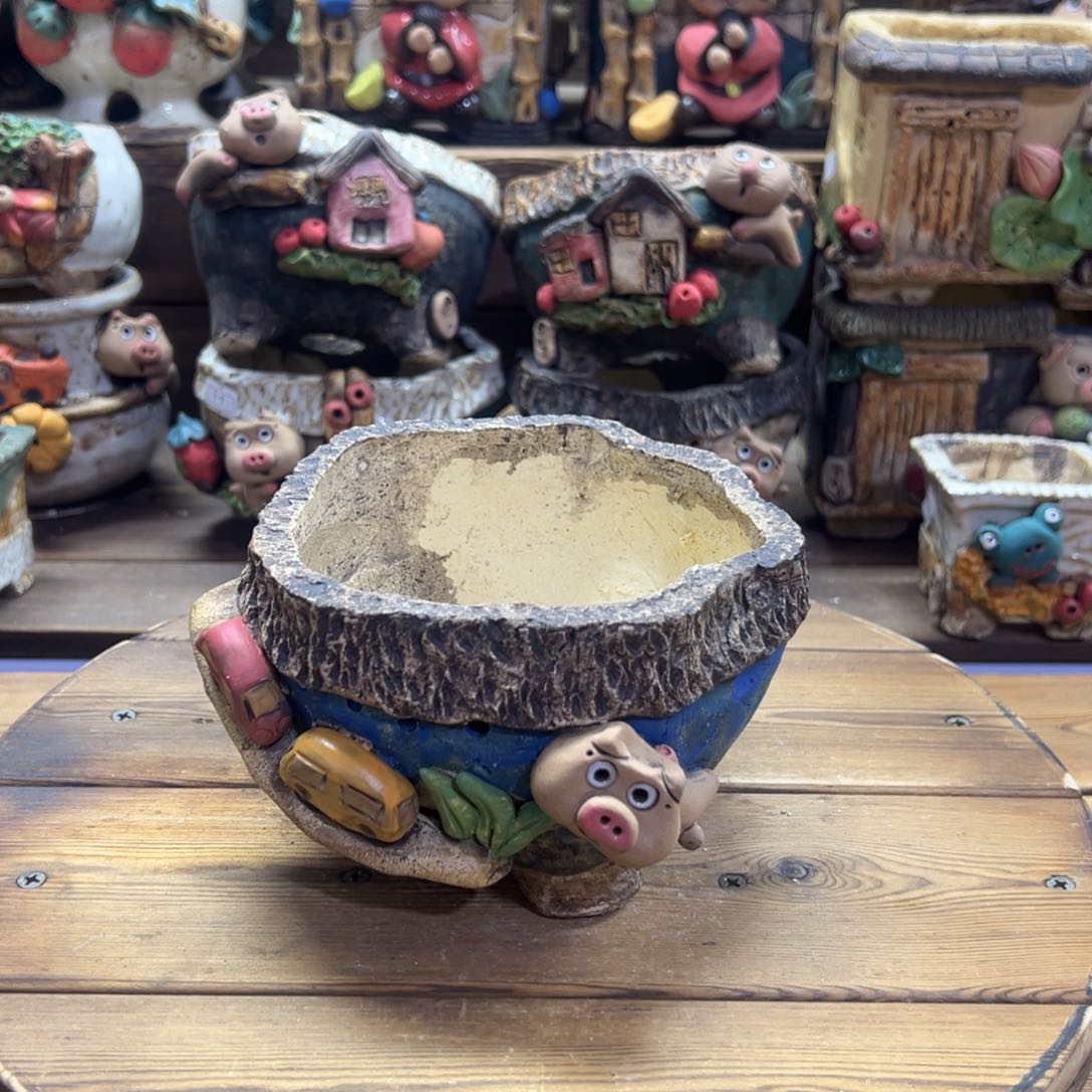 红陶嘻哈多肉花盆