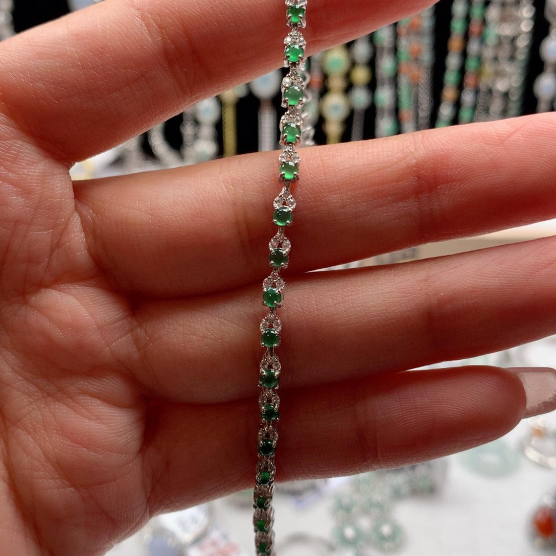 翡翠银S925镶嵌颈饰223344