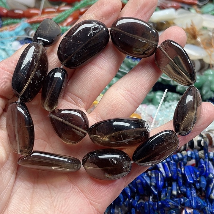 玛瑙/玉髓珠宝半成品未镶嵌一条茶晶