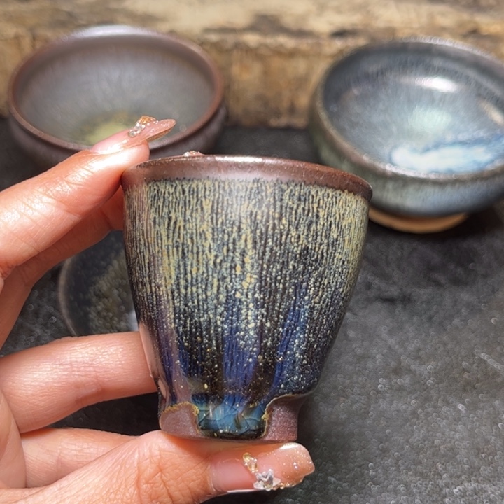 茶盏秋落灰烧小口一口杯茶盏