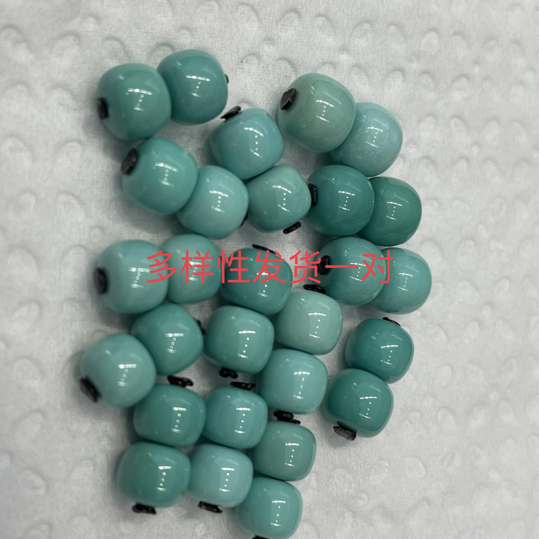 原矿配对老型隔珠弟子随机发货直径6.0-6.9配饰绿松石单颗